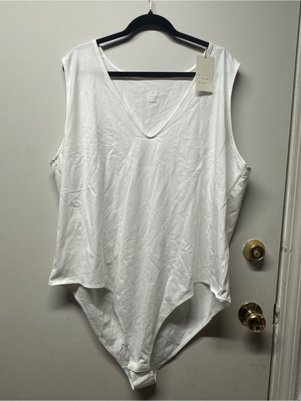 a new day White V-Neck Sleeveless Bodysuit